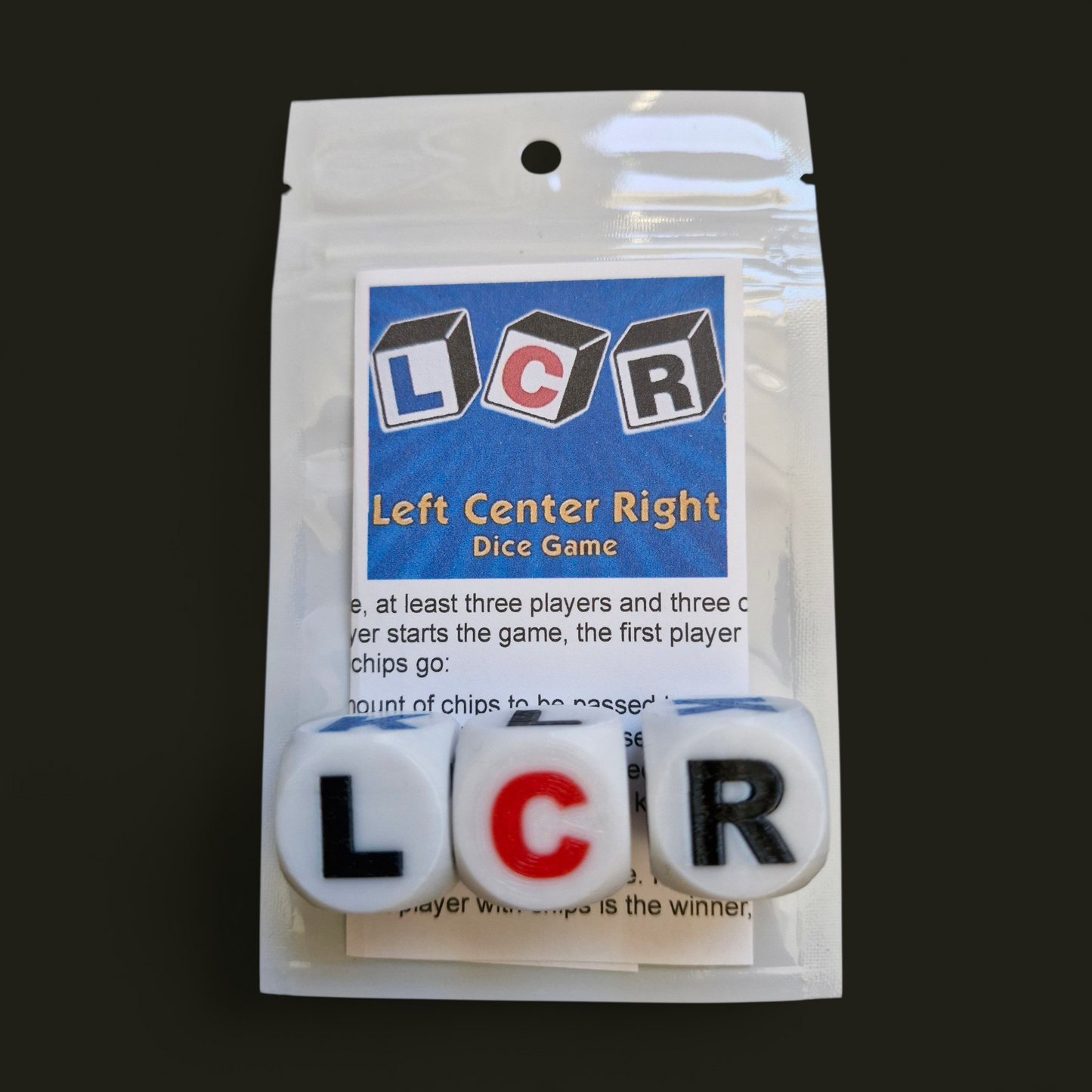 LCR Left Centre Right Dice Game