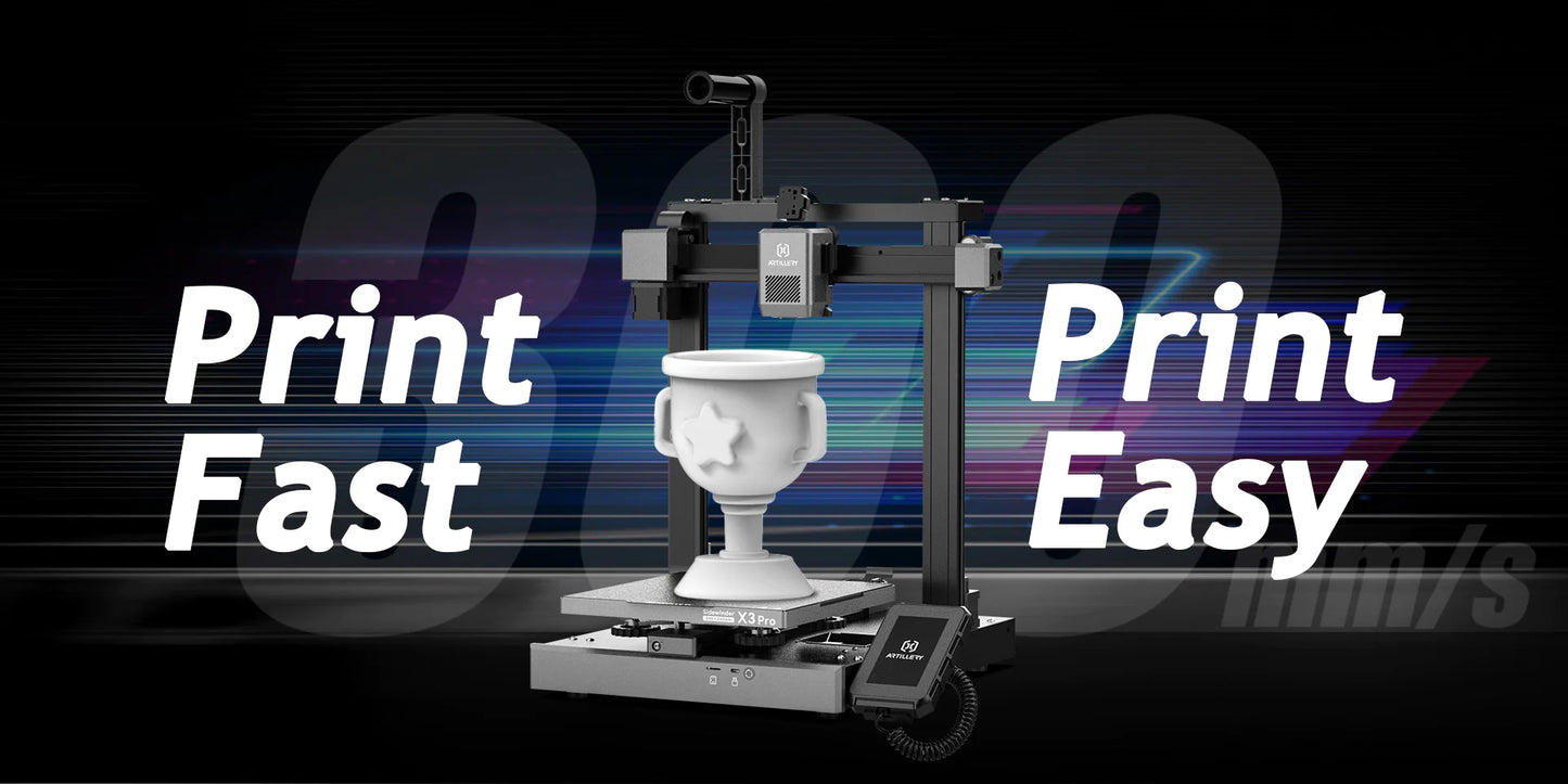 Artillery Sidewinder X3 Pro 3D Printer Build Volume 240x240x260mm 32bit Mainboard, 300℃ hot-end 300mm/s