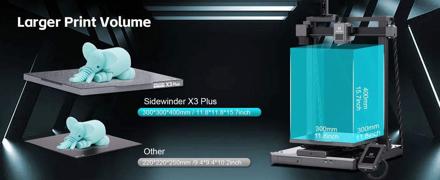 Artillery Sidewinder X3 PLUS ABL Auto Calibration 3d Printer 300*300*400mm