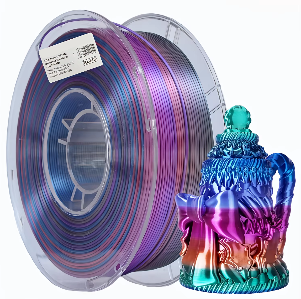 PLA Rainbow and Variations 1.75mm 1kg Spool-Dimensional Accuracy +/- 0.02mm