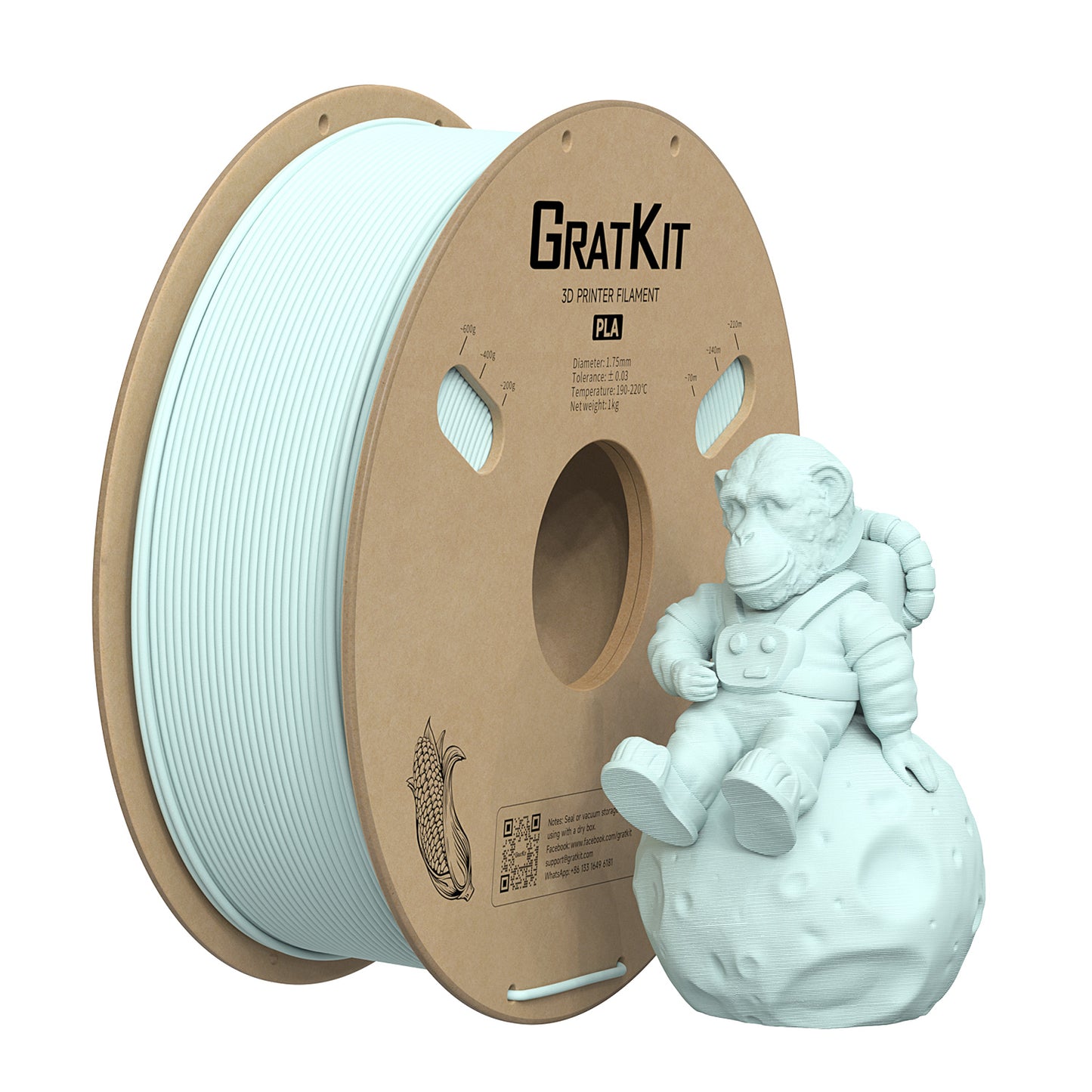 Gratkit Matte PLA Range 1.75mm 3D Printer Filament 1kg Spool-Dimensional Accuracy +/- 0.03mm