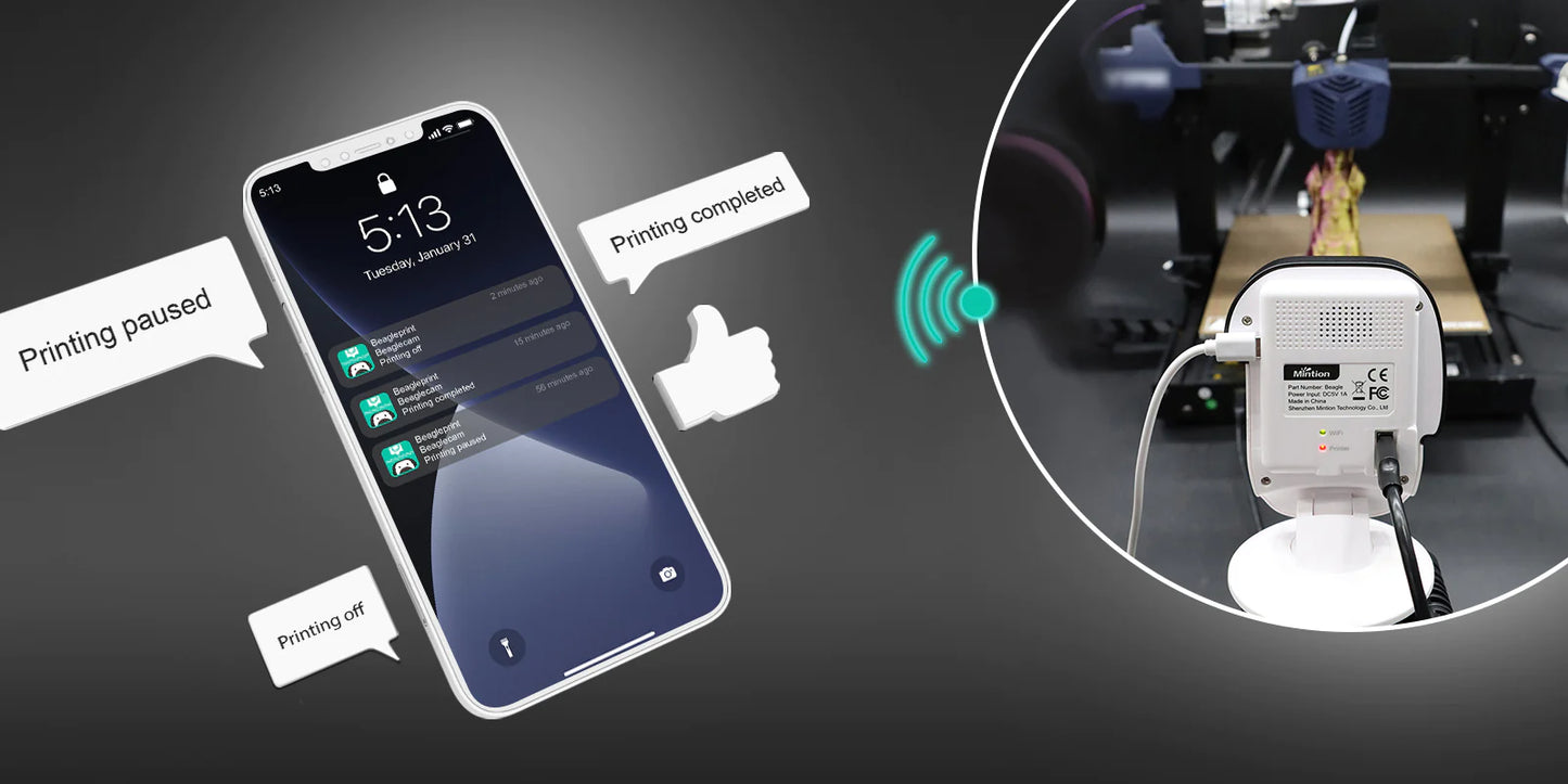 Beagle Camera for 3D Printers - Remote Monitoring and Control - Create Time Lapse