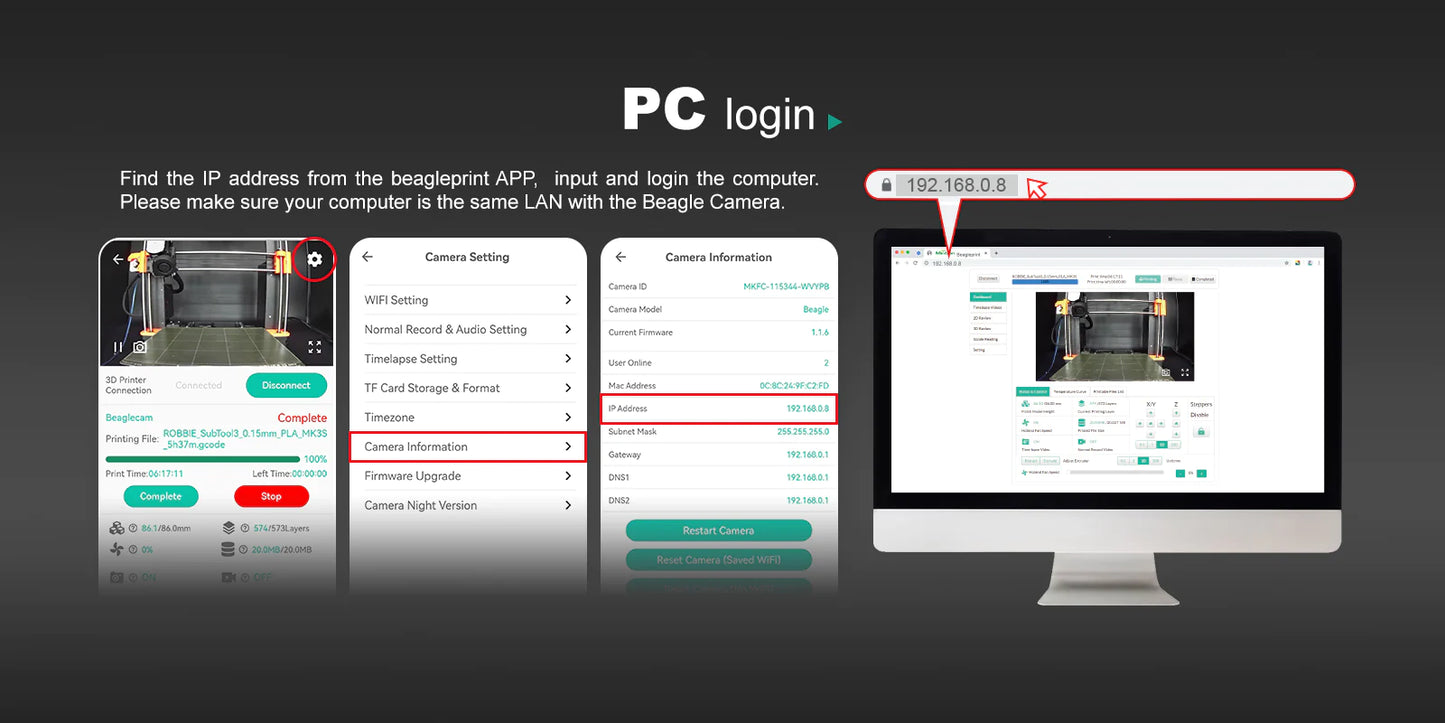 Beagle Camera for 3D Printers - Remote Monitoring and Control - Create Time Lapse
