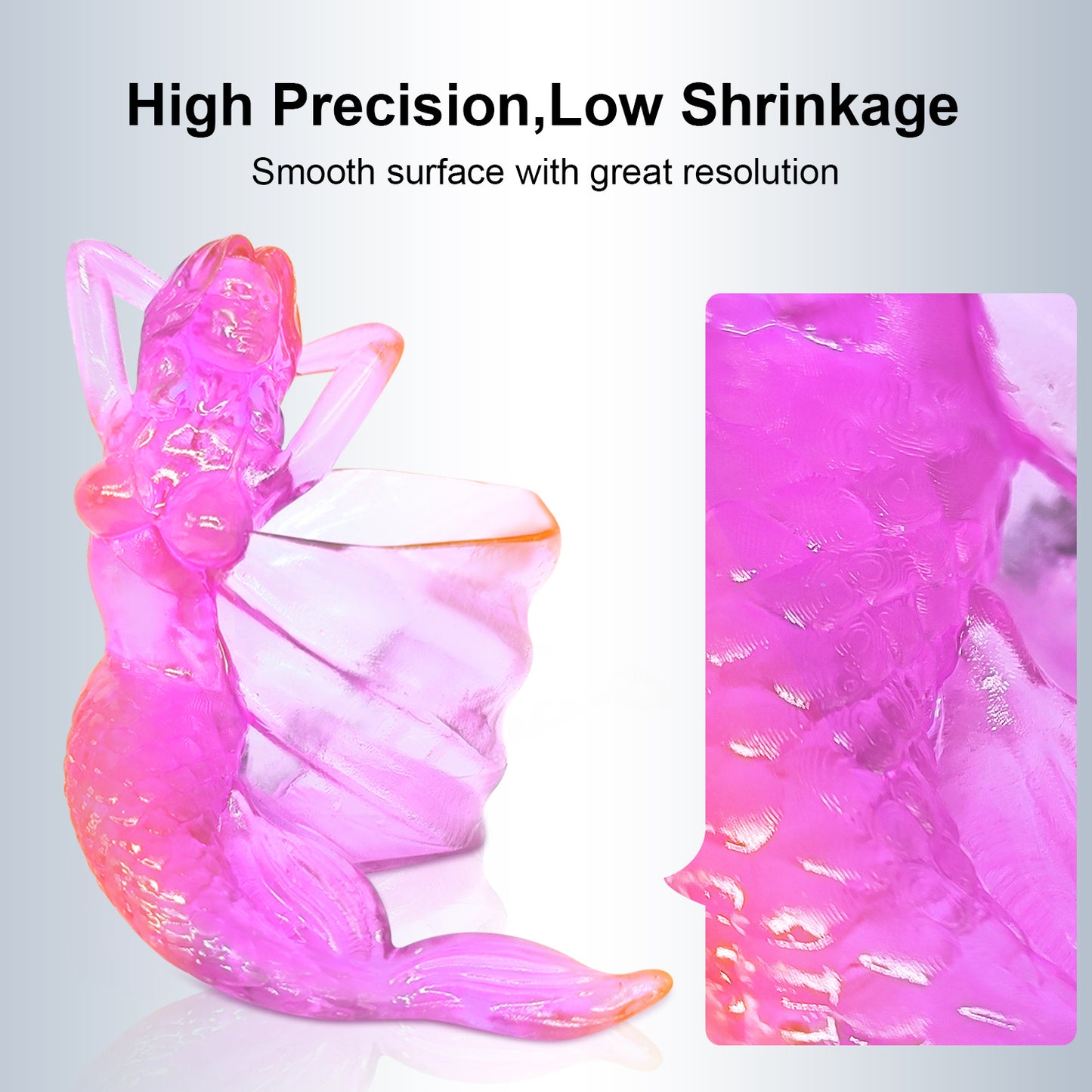 YOUSU Dual Colour Water-Washable Low Odor High Resolution LCD 3D Printer Resin UV-Curing 405nm