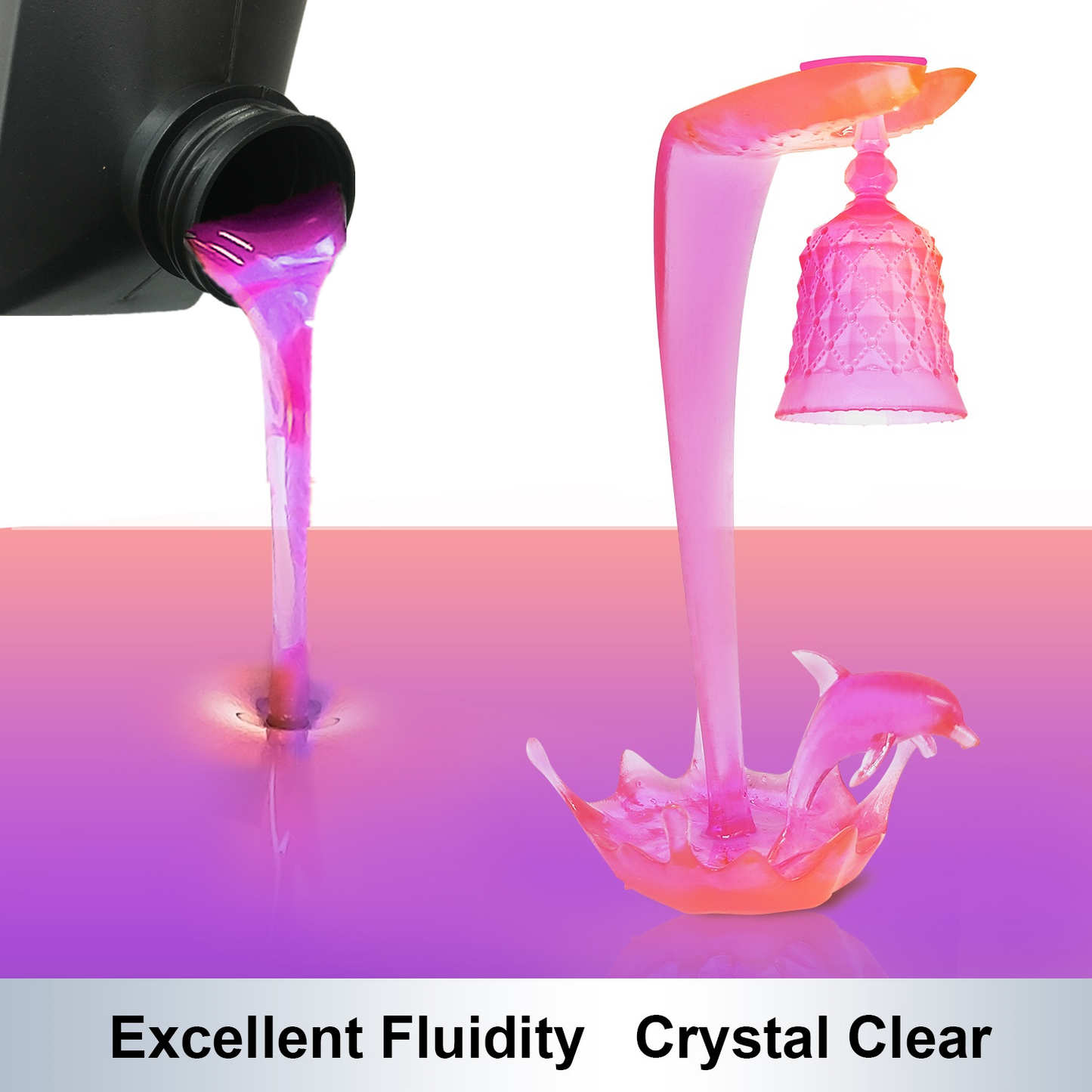 YOUSU Dual Colour Water-Washable Low Odor High Resolution LCD 3D Printer Resin UV-Curing 405nm