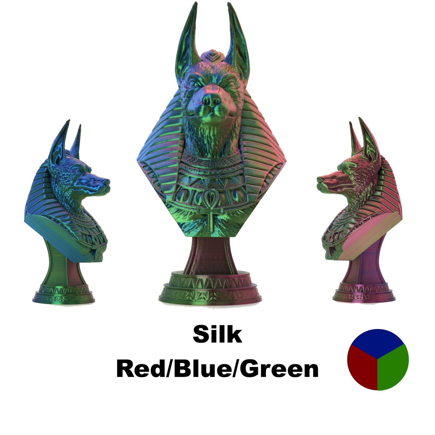 Tri Colour PLA Variants 1.75mm 3D Printer Filament 1kg Spool-Dimensional Accuracy +/- 0.02mm