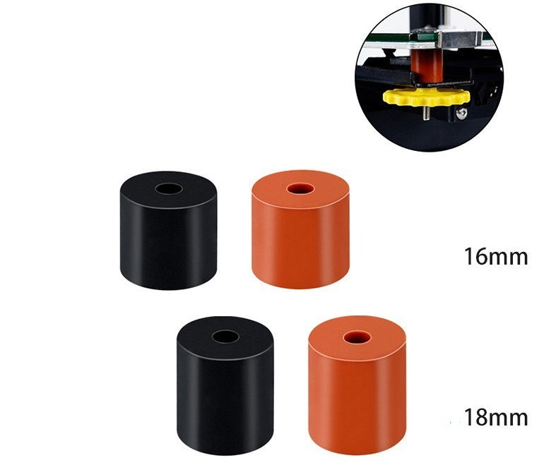 Bed leveling silicone block columns 16mm 18mm black and orange