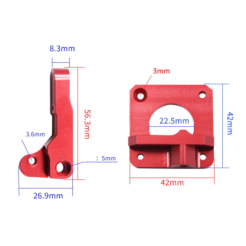 LHS Upgrade Aluminum Dual Drive Gear Extruder Kit for Ender 3 CR-10S CR-10S Pro