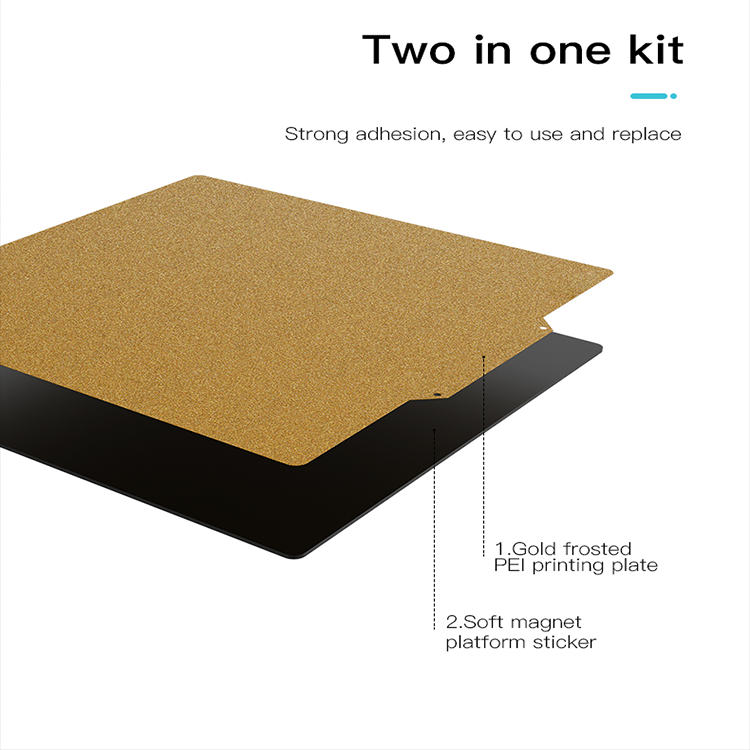 PEI Frosted Spring Steel Sheet Double Sided Flex Magnetic Sticker 310 x 310 x 2mm