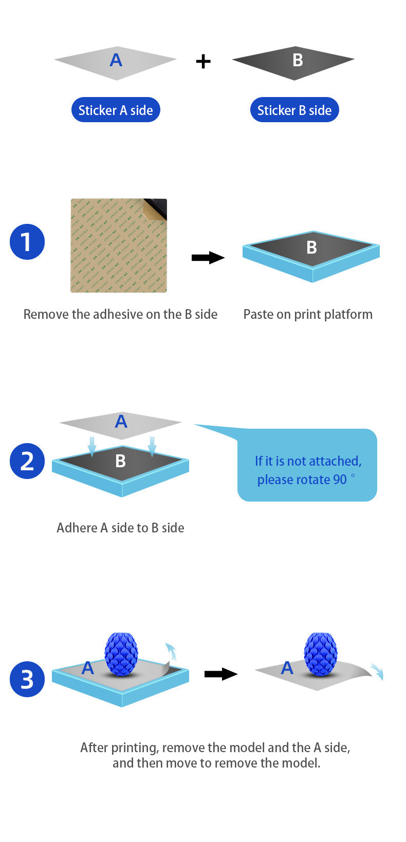 Flexi magnetic build Plate with magnetic bed Sticker 310 x 320 x 2mm