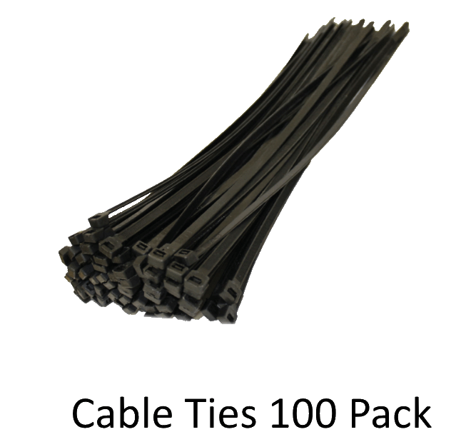 Cable Ties Zip Ties 3.6 x 300mm Nylon UV Stabilised Bulk Black 100 Pack