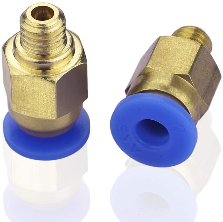 Single Pneumatic Fitting for 3d printer Push to Connect PC4-M6