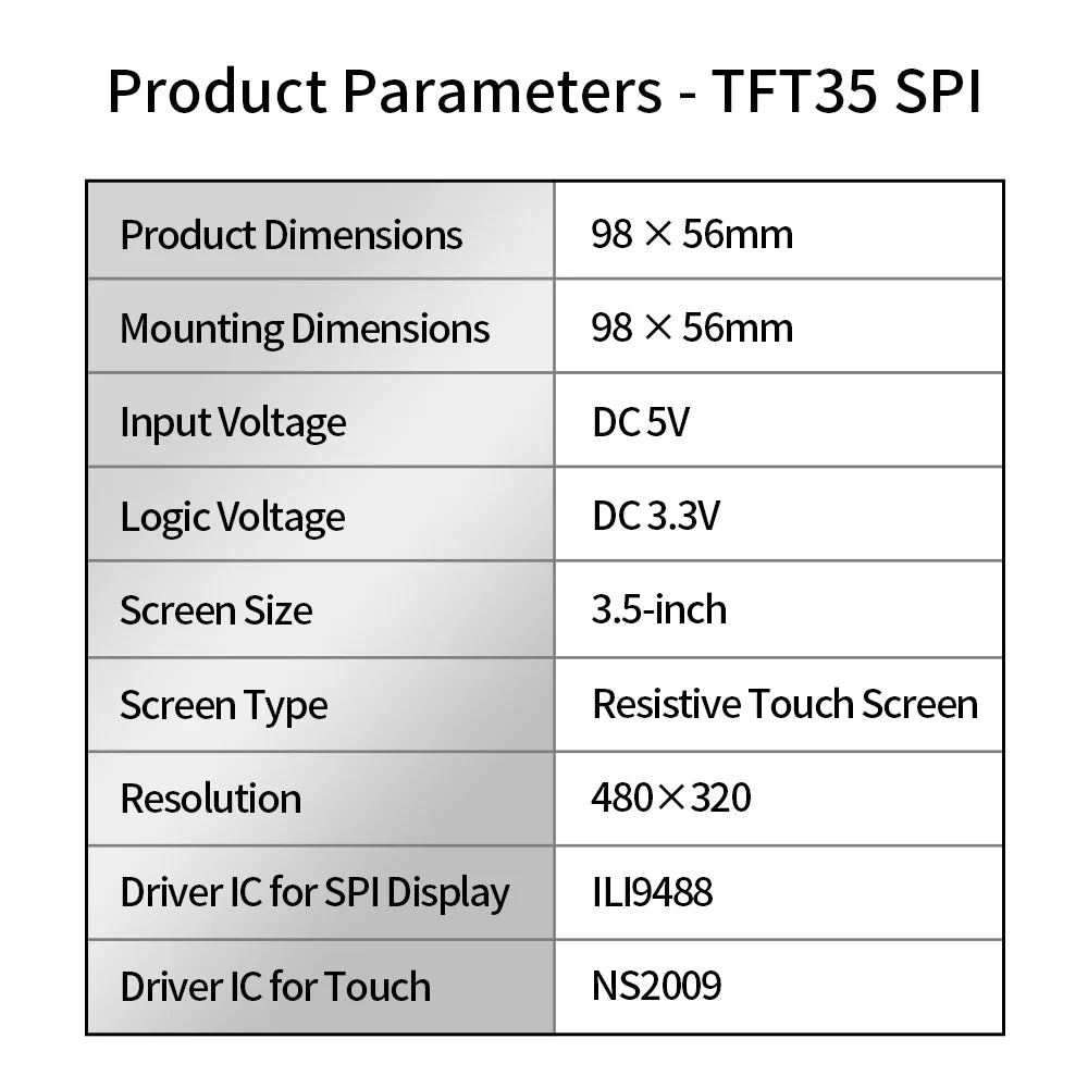 BIGTREETECH Touchscreen TFT35 SPI V2.1 for pi V1.2