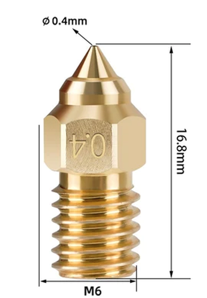 Ender 7 and Ender 5S1 Brass Nozzles 0.4 Standard 3D Printer Spider Hot-End