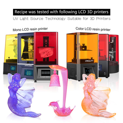 YOUSU Dual Colour Water-Washable Low Odor High Resolution LCD 3D Printer Resin UV-Curing 405nm
