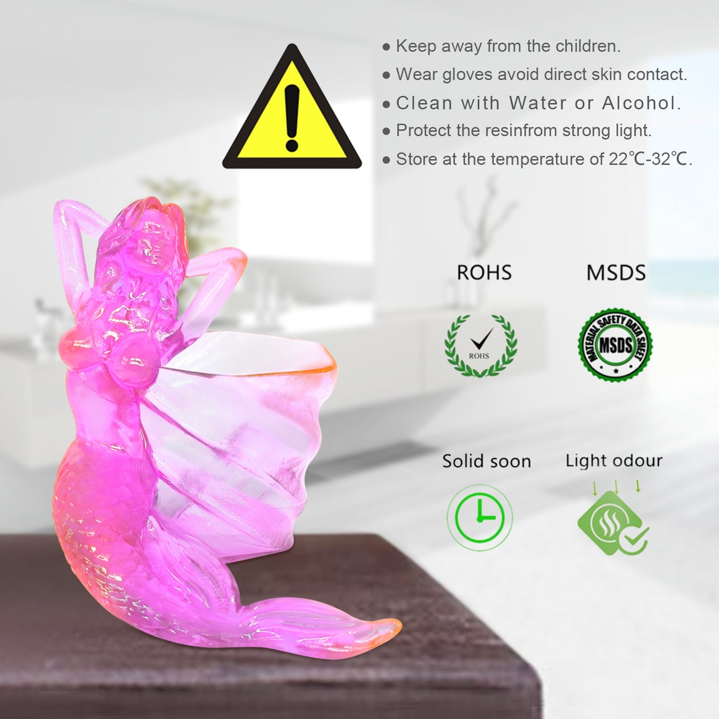 YOUSU Dual Colour Water-Washable Low Odor High Resolution LCD 3D Printer Resin UV-Curing 405nm