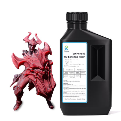 YOUSU 3D Printer Metallic Resin,Fast Curing 3D Resin, Magical Metallic Effect Photopolymer Resin for LCD DLP 3D Printing