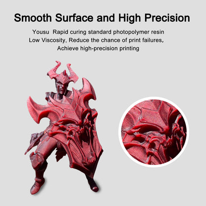 YOUSU 3D Printer Metallic Resin,Fast Curing 3D Resin, Magical Metallic Effect Photopolymer Resin for LCD DLP 3D Printing