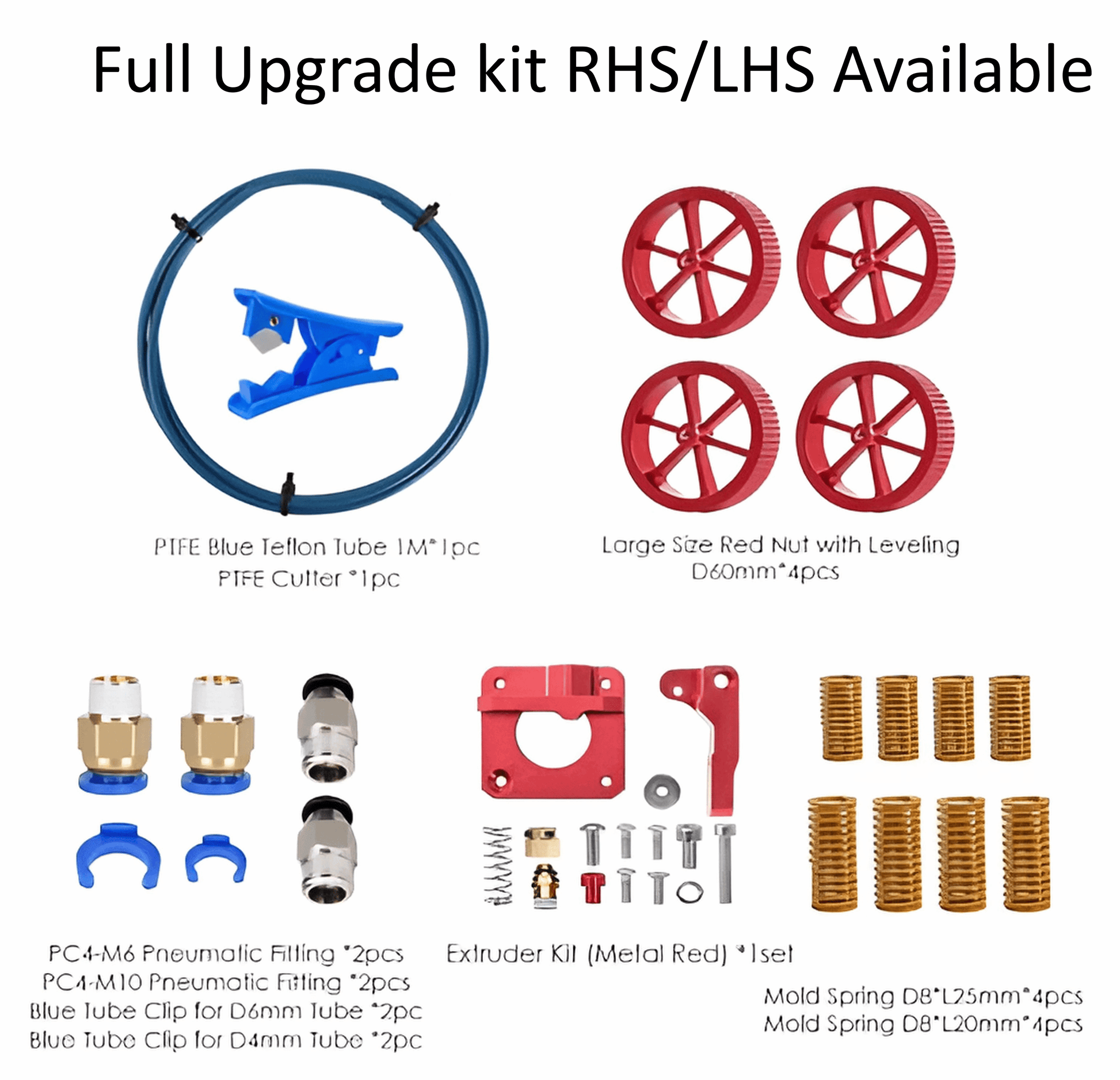 Left and Right Pro Aluminum Extruder and Bed Upgrade Kit Feed 3D Creality Ender 3 CR-10