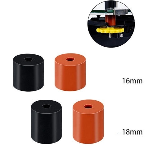 Bed leveling silicone block columns 16mm 18mm black and orange