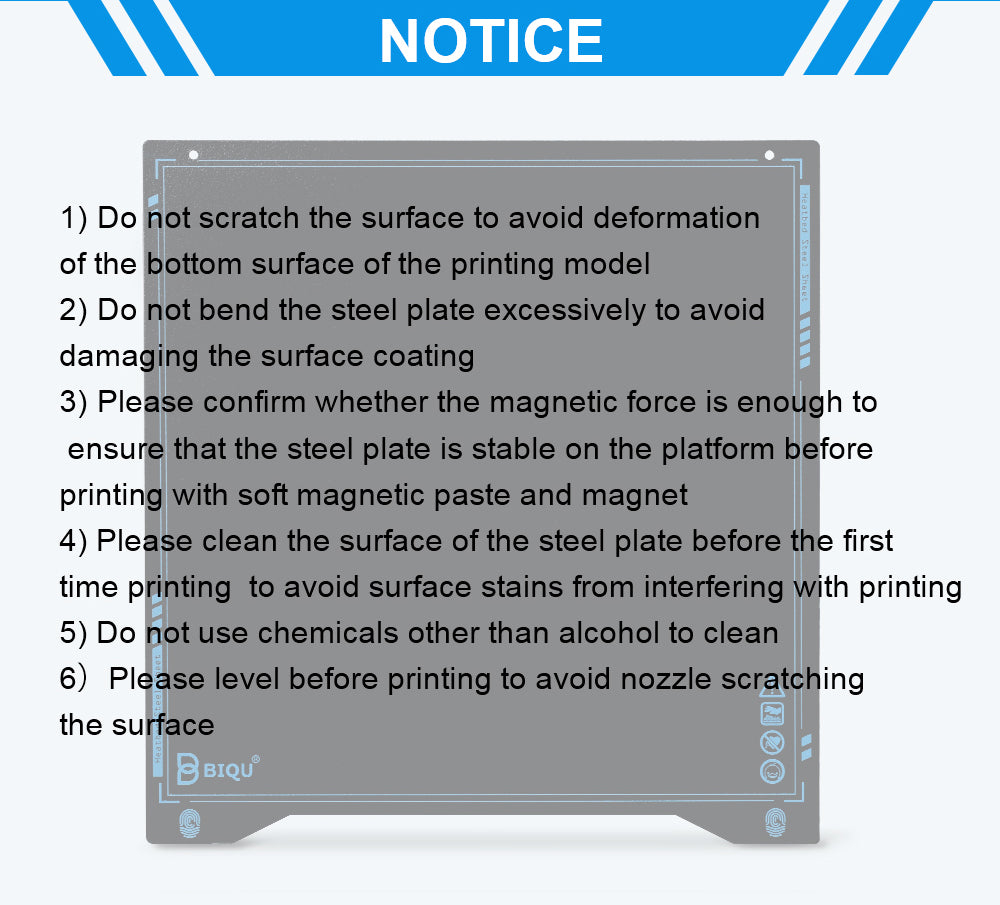 BIQU SSS Super Spring Steel Sheet Heat bed Platform 220*220 MM PEI