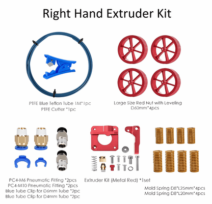 Left and Right Pro Aluminum Extruder and Bed Upgrade Kit Feed 3D Creality Ender 3 CR-10