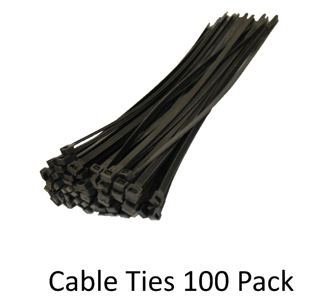 Cable Ties Zip Ties 3.6 x 100mm Nylon UV Stabilised Bulk Black 100 Pack