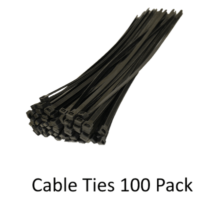 Cable Ties Zip Ties 3.6 x 100mm Nylon UV Stabilised Bulk Black 100 Pack