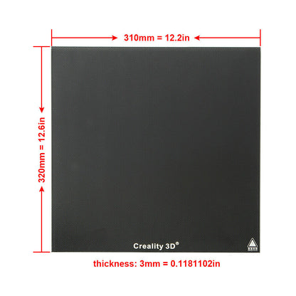 310x320mm Tempered Glass Build Plate  CR 10S Pro -CR X -CR 10V2 Genuine Creality