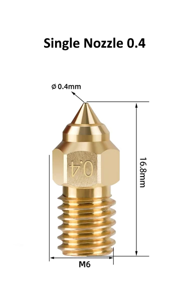 Ender 7 and Ender 5S1 Brass Nozzles 0.4 Standard 3D Printer Spider Hot-End