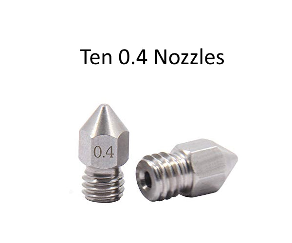 Stainless Steel 0.4 Nozzle MK8 Creality Ender series CR-10