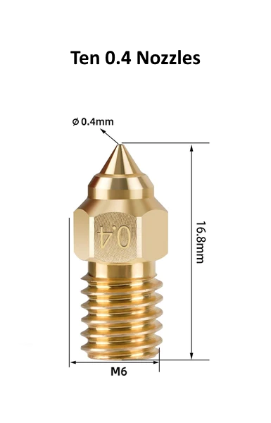 Ender 7 and Ender 5S1 Brass Nozzles 0.4 Standard 3D Printer Spider Hot-End